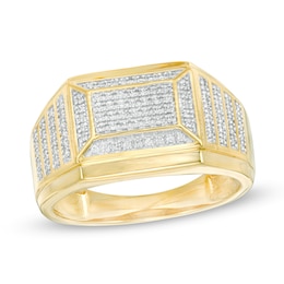 1/3 CT. T.W. Rectangular Multi-Diamond Ring in 10K Gold