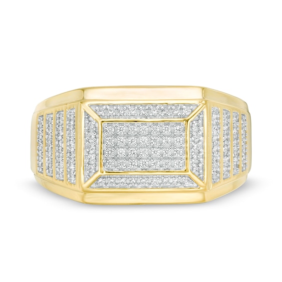 1/3 CT. T.w. Rectangular Multi-Diamond Ring in 10K Gold