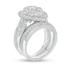 2-1/2 CT. T.W. Composite Diamond Pear-Shaped Multi-Row Bridal Set in 10K White Gold