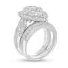 Thumbnail Image 2 of 2-1/2 CT. T.W. Composite Diamond Pear-Shaped Multi-Row Bridal Set in 10K White Gold