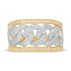 Thumbnail Image 4 of Men's 1/2 CT. T.W. Diamond Chain Link Ring in 10K Two-Tone Gold
