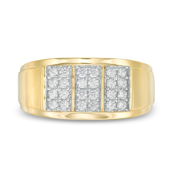 1/2 CT. T.w. Composite Diamond Linear Triple Row Ring in 10K Gold