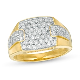1 CT. T.W. Composite Diamond Collar Overlay Ring in 10K Gold