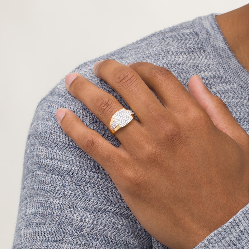 Main Image 2 of 1 CT. T.W. Composite Diamond Collar Overlay Ring in 10K Gold