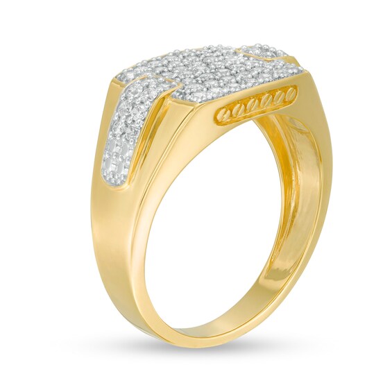 1 CT. T.w. Composite Diamond Collar Overlay Ring in 10K Gold