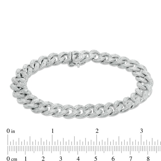 1/3 CT. T.w. Diamond Curb Chain Bracelet in Sterling Silver - 8.5"