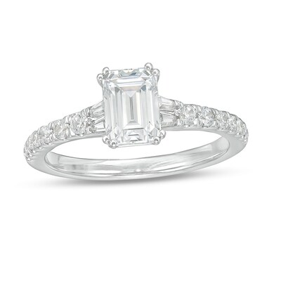 Zales Private Collection 1 1 3 Ct T W Certified Colorless Emerald Cut Diamond Engagement Ring In 14k White Gold F Si2 Zales Zales Private Collection 1 1 3 Ct T W Certified Colorless Emerald Cut Diamond Engagement Ring In 14k White Gold F Si2 Zales