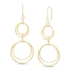 Thumbnail Image 1 of Diamond-Cut Interlocking Double Circle Drop Earrings in 10K Gold