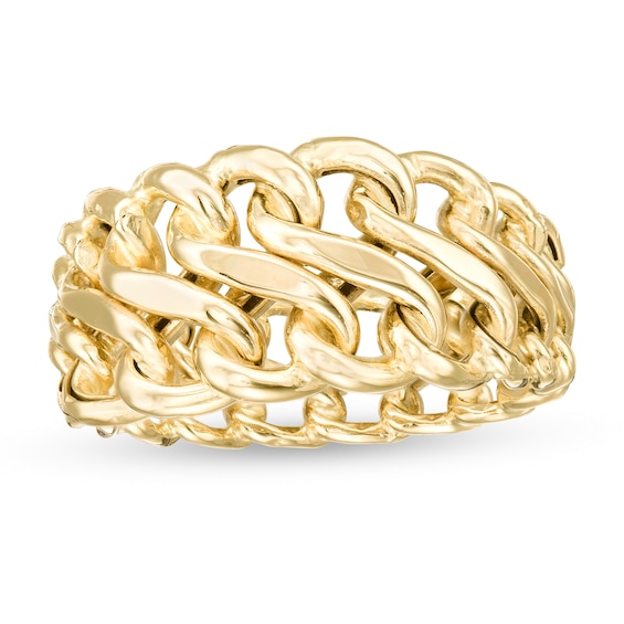 Made in Italy 9.5mm S-Link Chain Ring in 14K Gold - Size 7