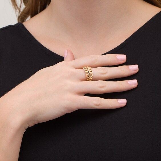 Made in Italy 9.5mm S-Link Chain Ring in 14K Gold - Size 7