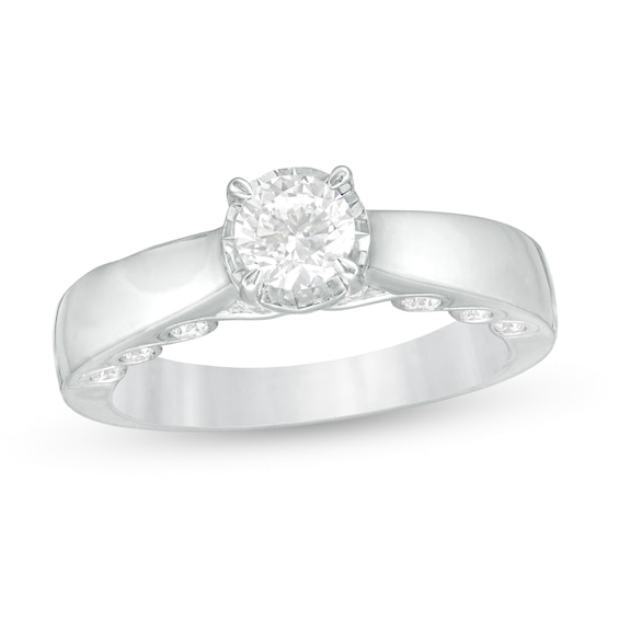 1 CT. T.w. Diamond Solitaire Engagement Ring in 10K White Gold (I/I3)