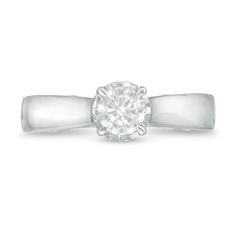 Main Image 4 of 1 CT. T.W. Diamond Solitaire Engagement Ring in 10K White Gold (I/I3)