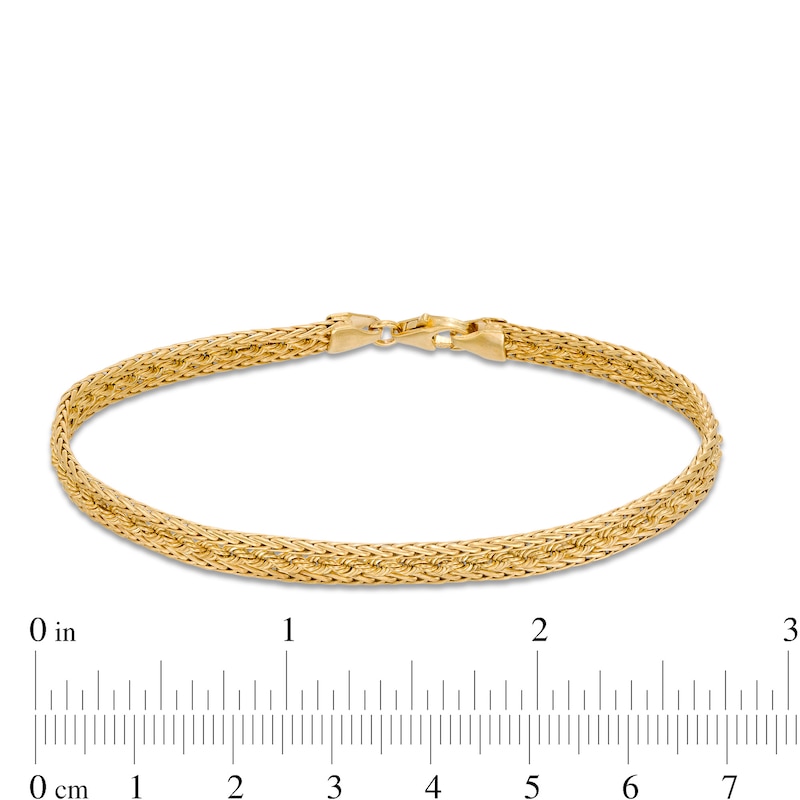 Main Image 3 of Made in Italy Wheat and Rope Chain Three Row Bracelet in 14K Gold - 7.5"