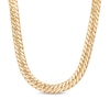 Thumbnail Image 1 of Made in Italy 9.6mm Curb Chain Necklace in Hollow 10K Gold - 17.5"