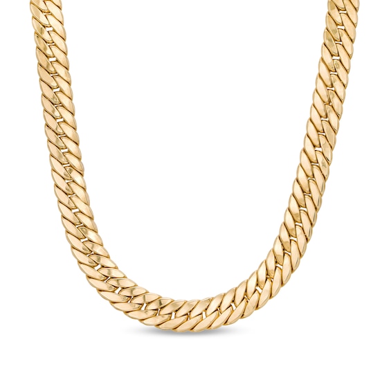 Made in Italy 9.6mm Curb Chain Necklace in Hollow 10K Gold - 17.5"
