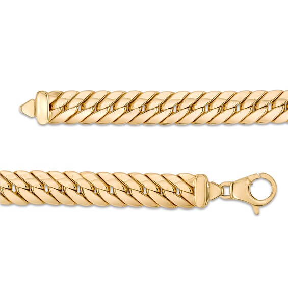 Made in Italy 9.6mm Curb Chain Necklace in Hollow 10K Gold - 17.5"