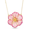 Thumbnail Image 0 of Made in Italy Pink Enamel Flower Pendant in 14K Gold