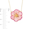 Thumbnail Image 2 of Made in Italy Pink Enamel Flower Pendant in 14K Gold