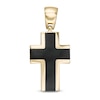 Thumbnail Image 1 of Made in Italy Lab-Created Onyx Cross Necklace Charm in 10K Gold