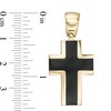 Thumbnail Image 2 of Made in Italy Lab-Created Onyx Cross Necklace Charm in 10K Gold