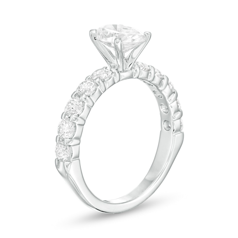 2 CT. T.W. Oval Diamond Engagement Ring in 14K White Gold