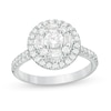 Thumbnail Image 1 of 1 CT. T.W. Diamond Alternating Frame Engagement Ring in 14K White Gold