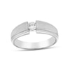 Thumbnail Image 1 of 1/5 CT. Diamond Solitaire Brushed Wedding Band in 14K White Gold
