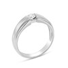 Thumbnail Image 1 of 1/5 CT. Diamond Solitaire Brushed Wedding Band in 14K White Gold