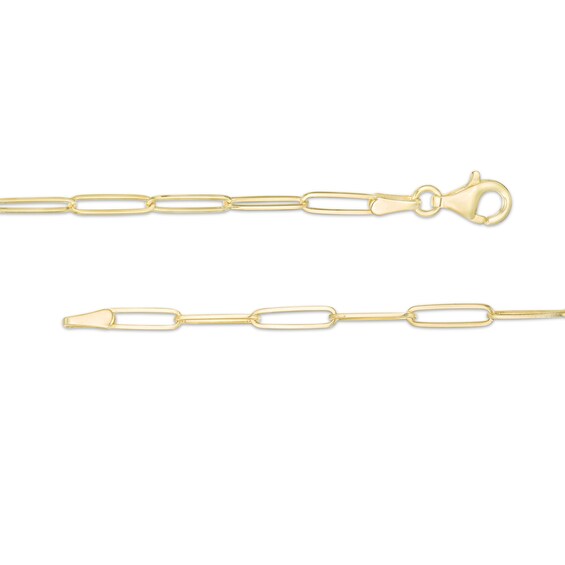 2.6mm Elongated Link Chain Necklace in Solid 14K Gold - 18"