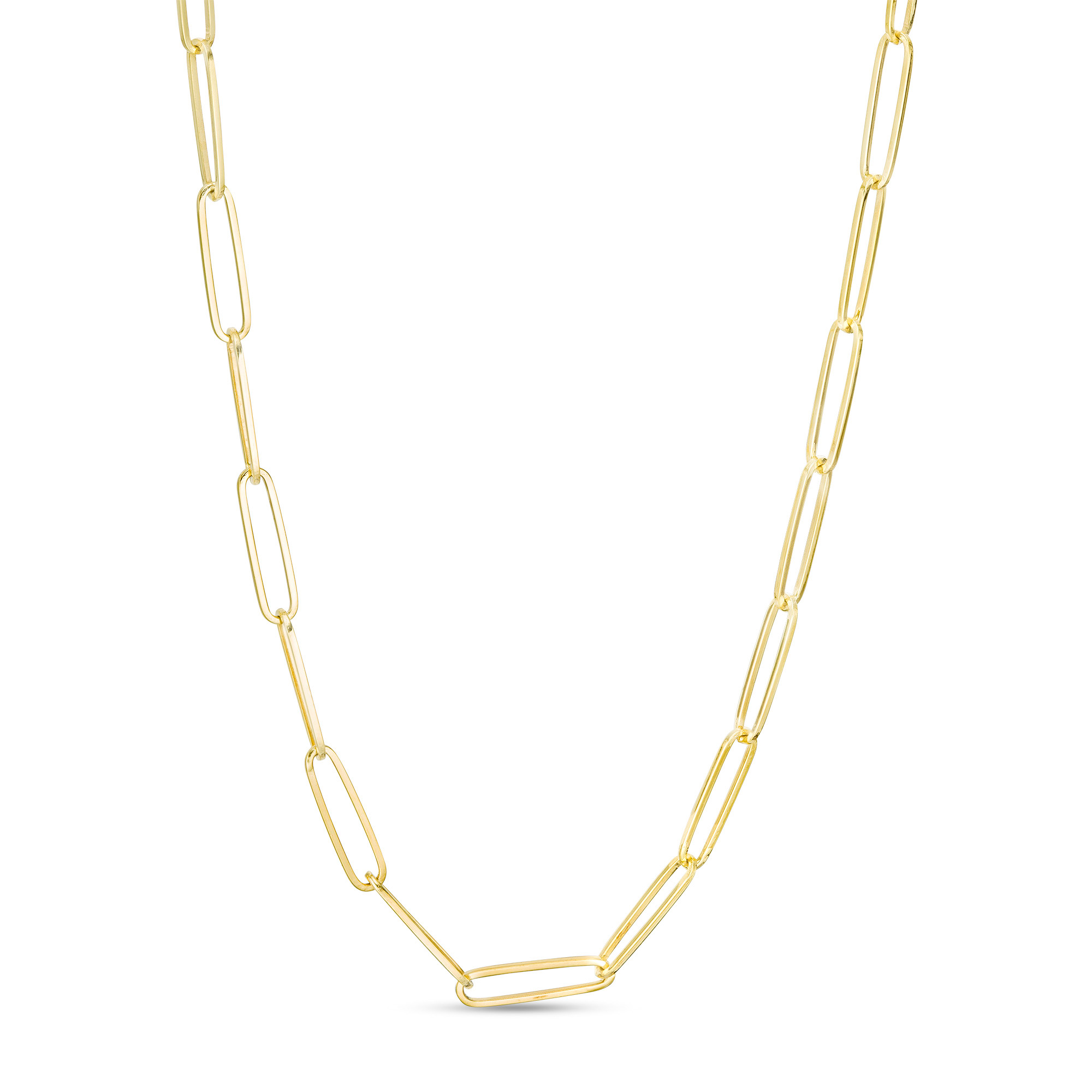 Thumbnail Image 1 of 2.6mm Elongated Link Chain Necklace in Solid 14K Gold - 20"