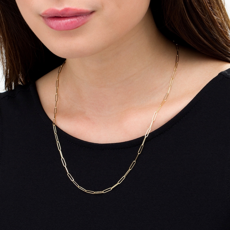 Main Image 2 of 2.6mm Elongated Link Chain Necklace in Solid 14K Gold - 20"