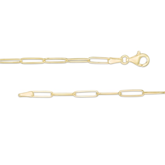 2.6mm Elongated Link Chain Necklace in Solid 14K Gold - 20"