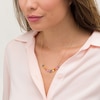 Thumbnail Image 2 of Oval Lab-Created Multi-Color Sapphire Station Dangle Necklace in Sterling Silver with 18K Gold Plate