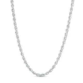 2.3mm Hollow Rope Chain Necklace in 14K White Gold - 24