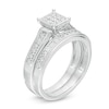 Thumbnail Image 3 of 1/5 CT. T.W. Composite Diamond Square Frame Vintage-Style Bridal Set in Sterling Silver