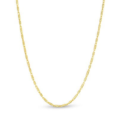 14K Yellow Gold Necklace With Fancy Cut Faceted Lemon Topaz Gemstones 16 Inches