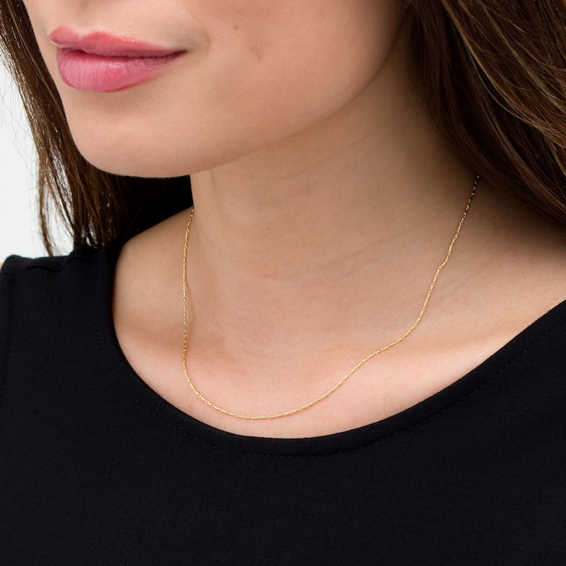 Main Image 2 of 0.95mm Lumachina Link Chain Necklace in Hollow 14K Gold - 16"