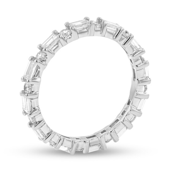 1-3/8 CT. T.w. Baguette and Round Diamond Eternity Band in 14K White Gold