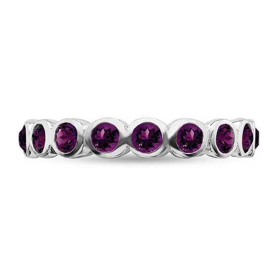 Stackable Expressionsâ¢ Purple Crystal June Birthstone Eternity Band in Sterling Silver