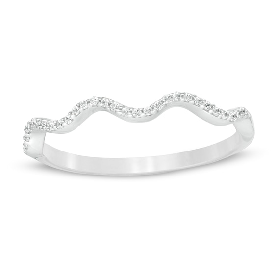 1/10 CT. T.w. Diamond Wave Anniversary Band in Sterling Silver