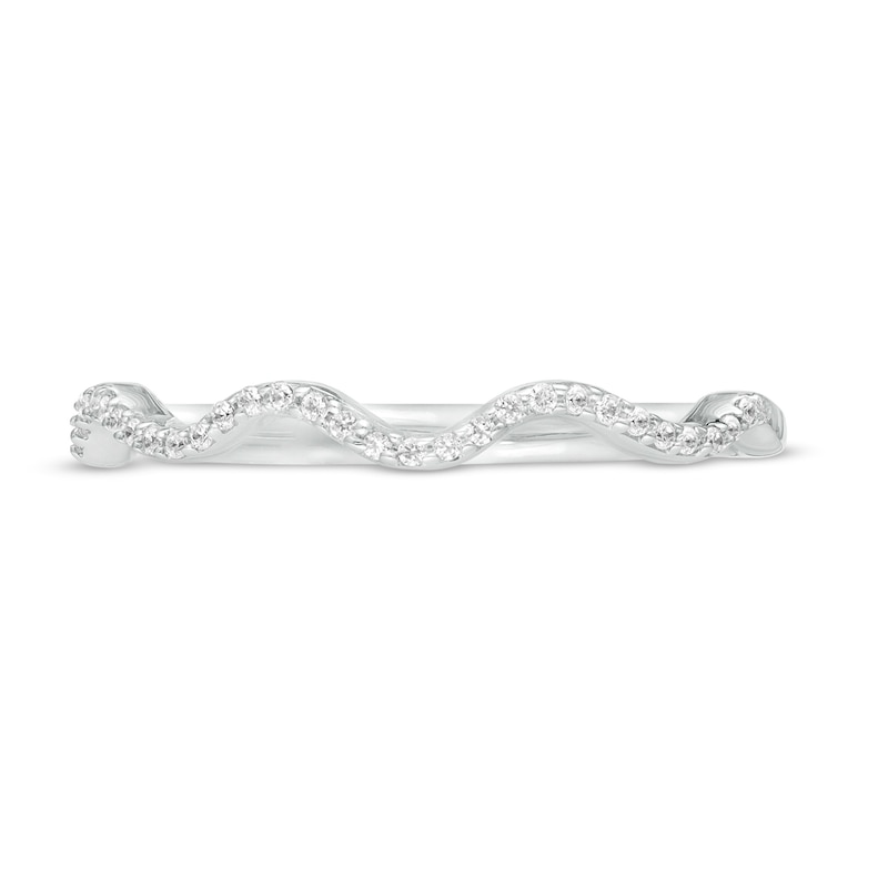 1/10 CT. T.W. Diamond Wave Anniversary Band in Sterling Silver