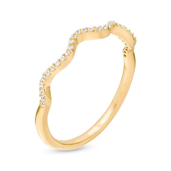 1/10 CT. T.w. Diamond Wave Anniversary Band in Sterling Silver with 14K Gold Plate