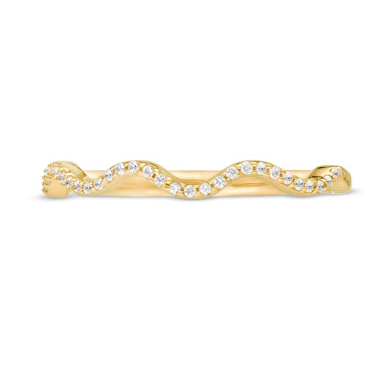 1/10 CT. T.w. Diamond Wave Anniversary Band in Sterling Silver with 14K Gold Plate
