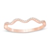 Thumbnail Image 0 of 1/10 CT. T.W. Diamond Wave Anniversary Band in Sterling Silver with 14K Rose Gold Plate