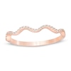Thumbnail Image 1 of 1/10 CT. T.W. Diamond Wave Anniversary Band in Sterling Silver with 14K Rose Gold Plate