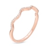 Thumbnail Image 2 of 1/10 CT. T.W. Diamond Wave Anniversary Band in Sterling Silver with 14K Rose Gold Plate