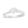 5/8 CT. T.W. Oval Diamond Tri-Sides Engagement Ring in 14K White Gold