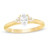 Thumbnail Image 0 of 5/8 CT. T.W. Oval Diamond Tri-Sides Engagement Ring in 14K Gold