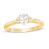 Thumbnail Image 0 of 5/8 CT. T.W. Oval Diamond Tri-Sides Engagement Ring in 14K Gold