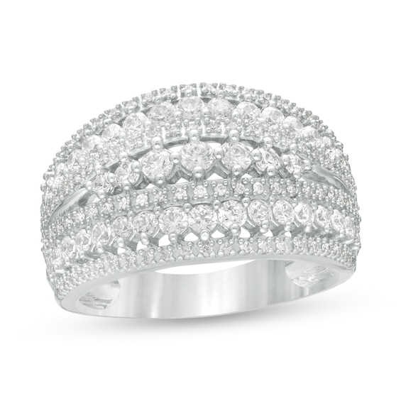 1-1/4 CT. T.w. Diamond Multi-Row Ring in 10K White Gold